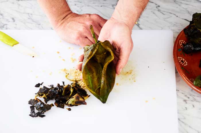 Cleaned Deseeded Poblano Chile