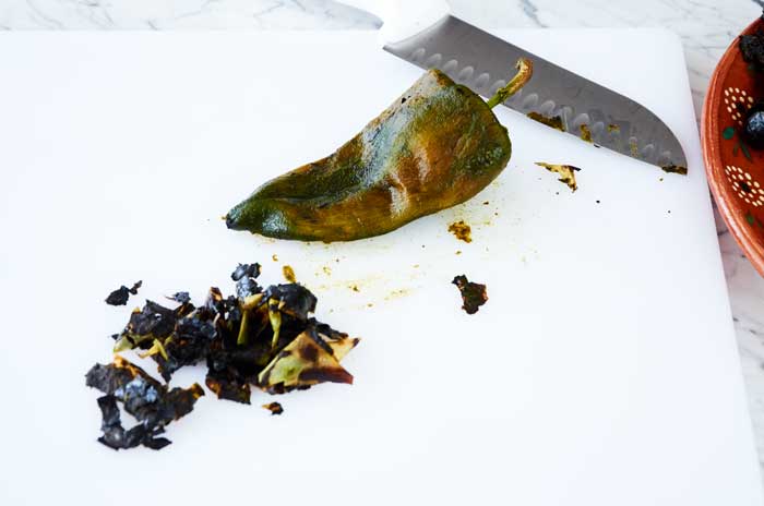 Poblano Chile Skin Removed