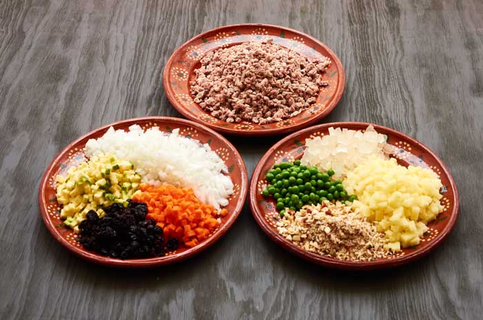 Prepped Ingredients Chiles en Nogada