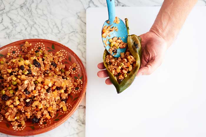 Stuffing Chile Poblano