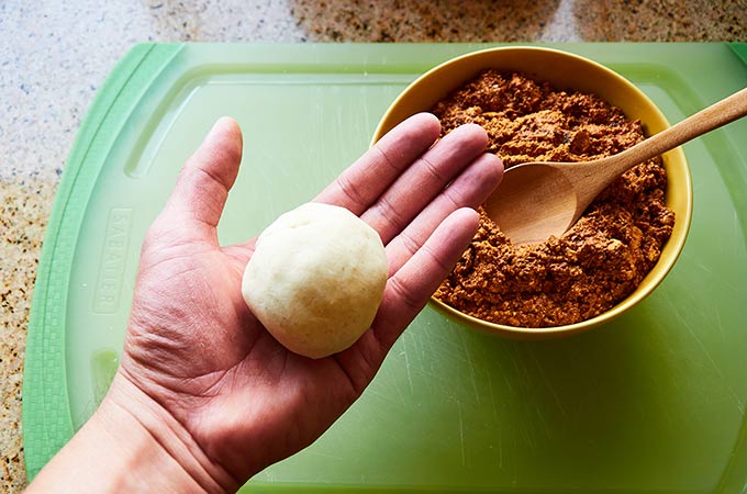 Shaping a Ball of Masa to Make Gorditas Encarceladas