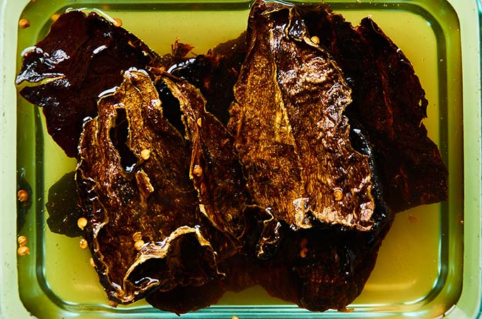 Soaking Ancho Chiles to Reconstitute