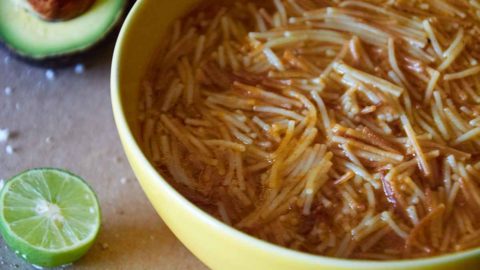 Bowl of Traditional Mexican Sopa de Fideo