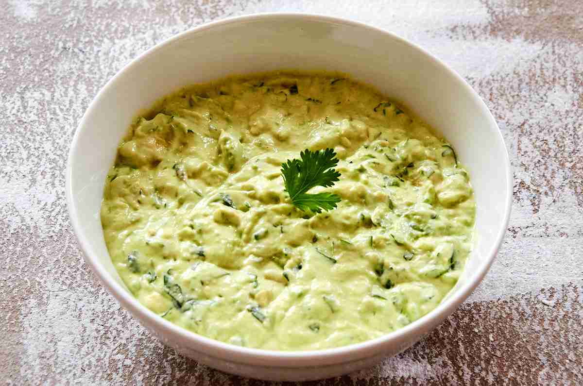 Bowl of Spicy Avocado Dip (Guacamole Dip)