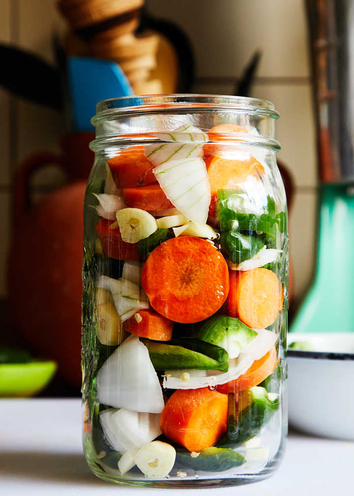 Vegetables Packed in Canning Jar