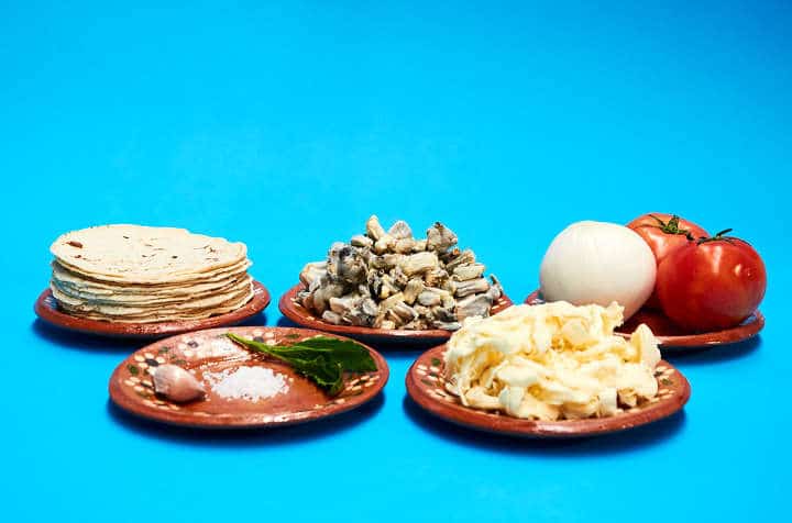 Ingredients to Make Huitlacoche Quesadillas