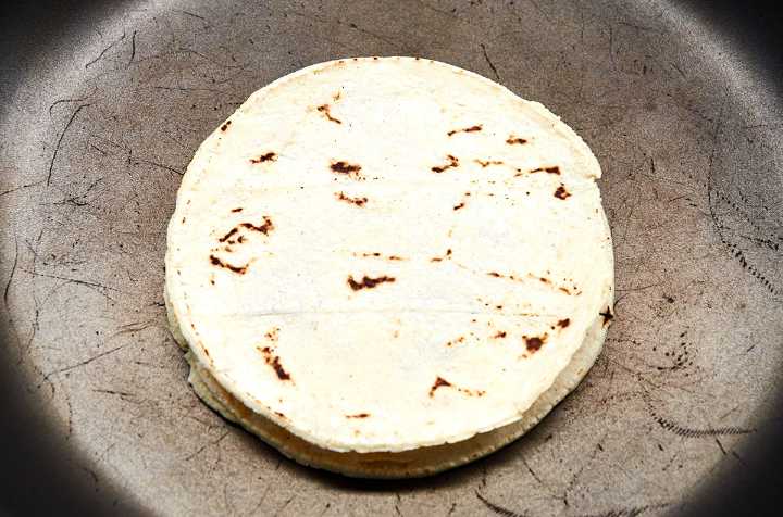 Huitlacoche Quesadilla Cooking in Pan